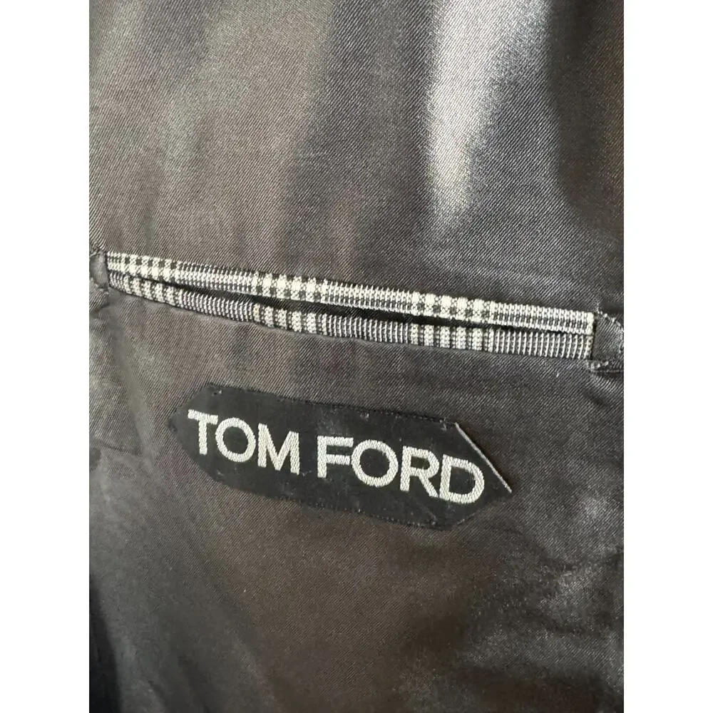 Tom Ford Blazer Prince of Wales Houndstooth 50 40R Notch Lapel Wool